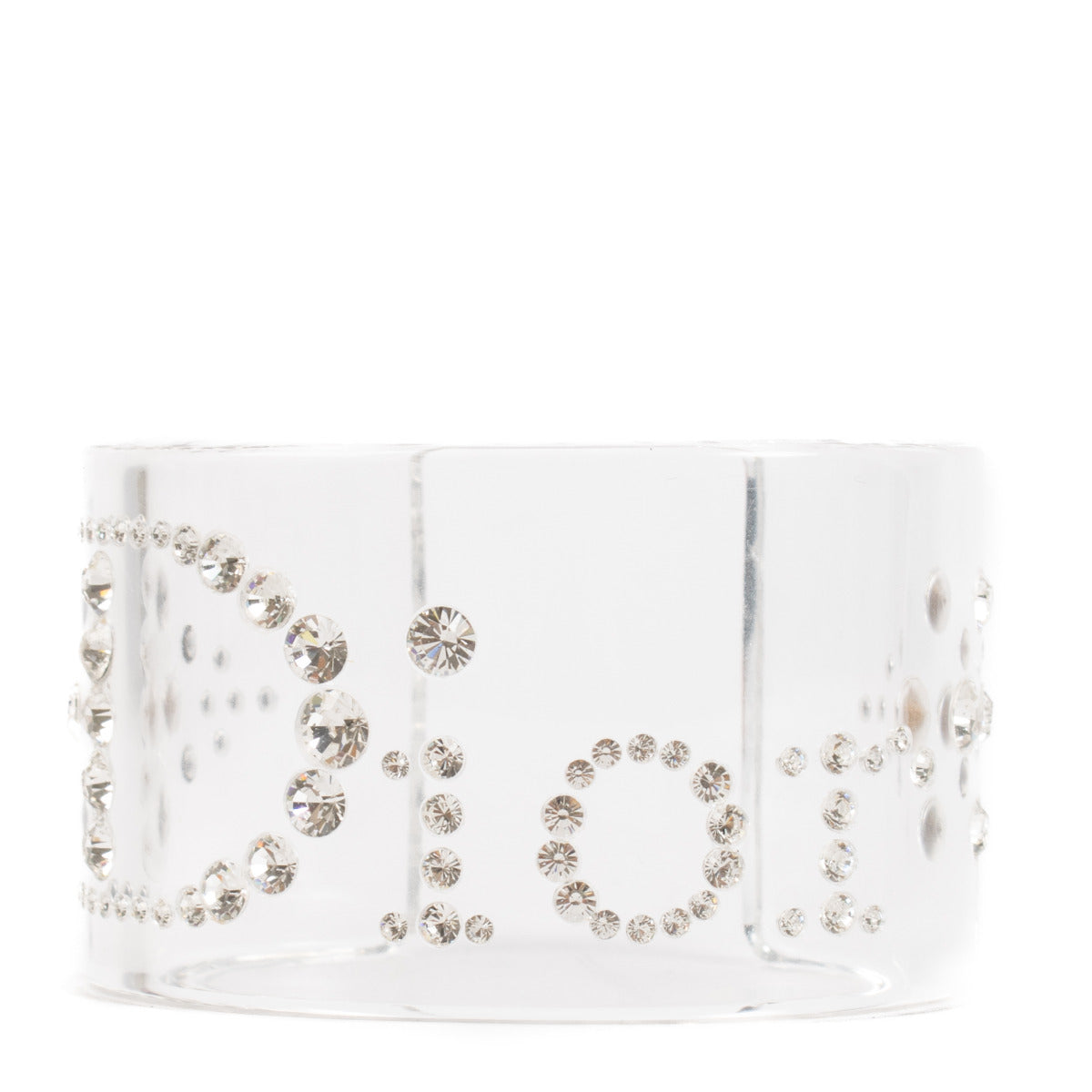 Christian Dior Vintage Plexi Rhinestone Bangle Bracelet