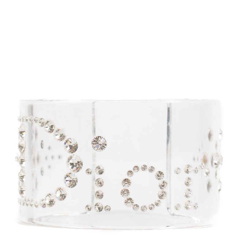 Christian Dior Vintage Plexi Rhinestone Bangle Bracelet
