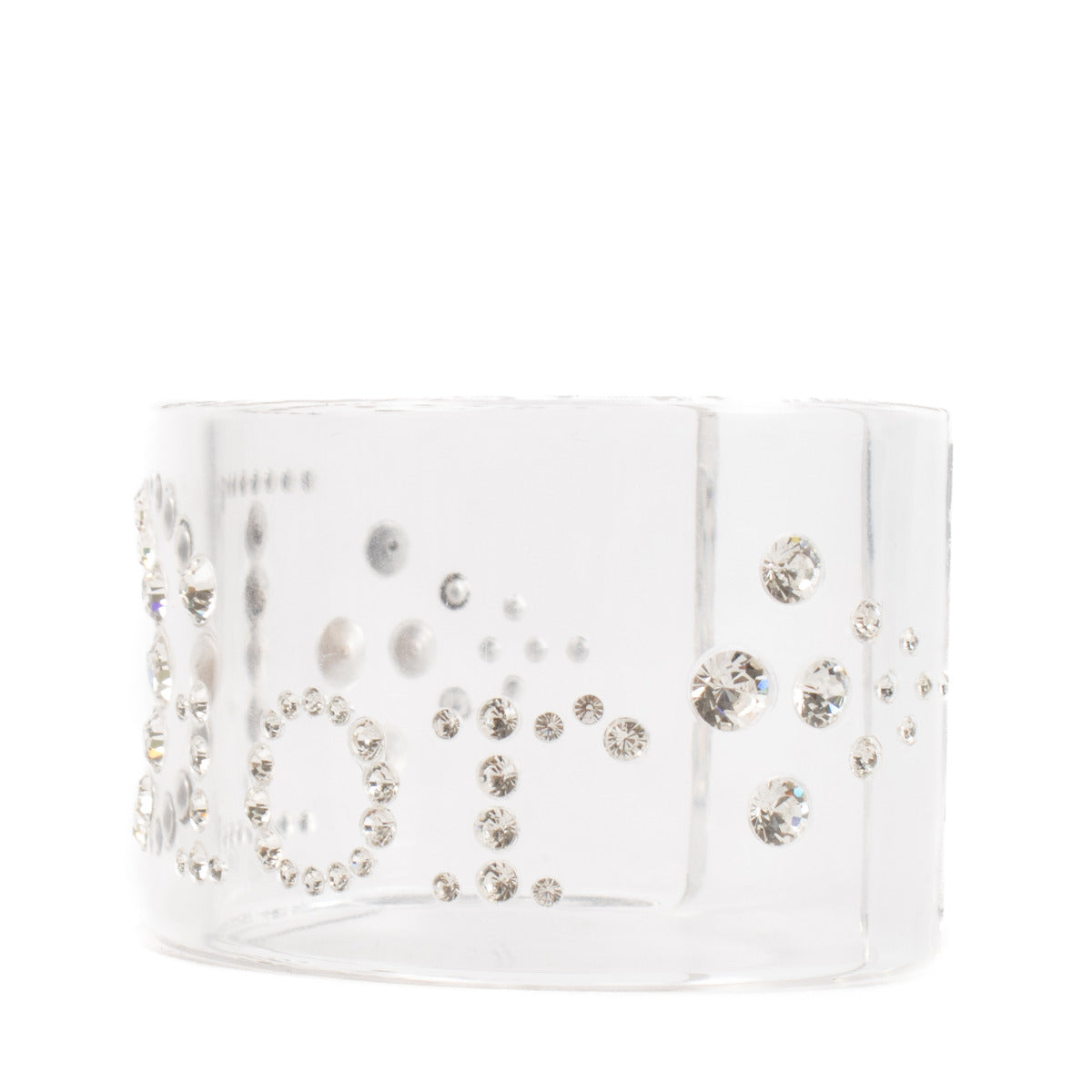 Christian Dior Vintage Plexi Rhinestone Bangle Bracelet