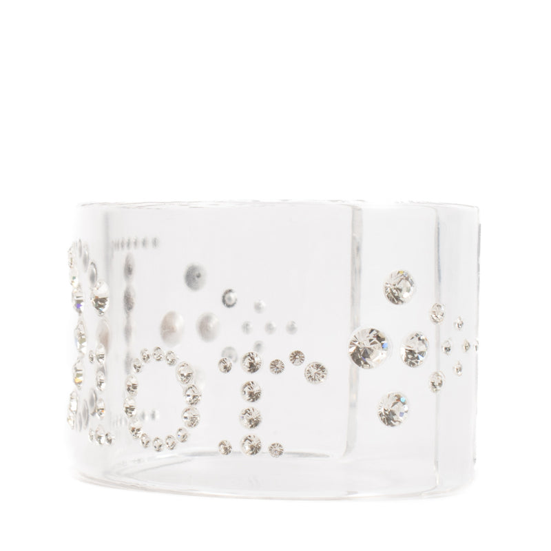 Christian Dior Vintage Plexi Rhinestone Bangle Bracelet
