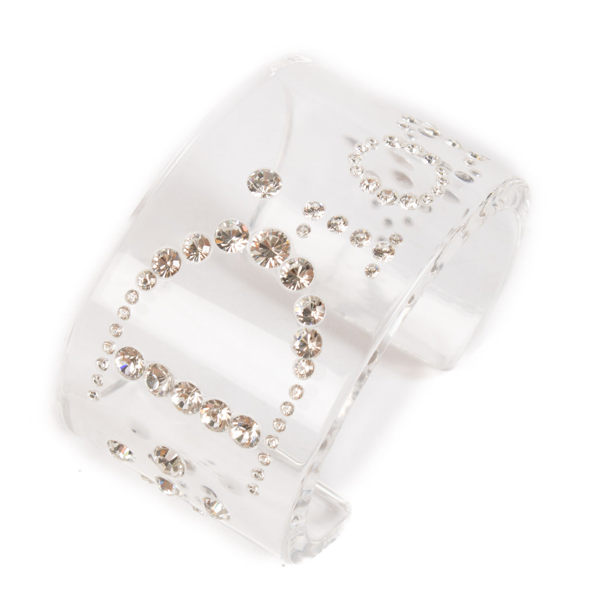 Christian Dior Vintage Plexi Rhinestone Bangle Bracelet