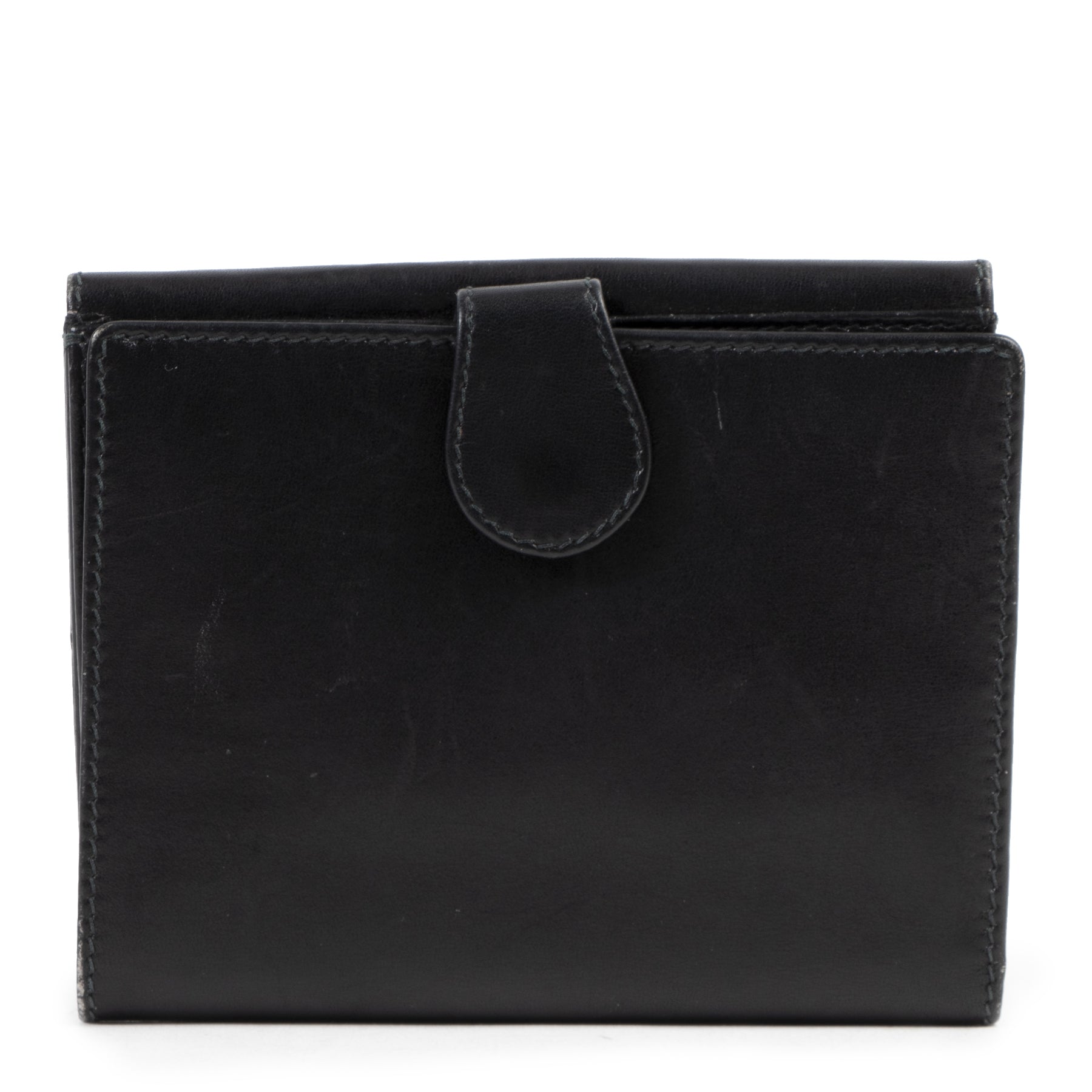 Authentieke Tweedehands Gucci Black Leather GG Wallet juiste prijs veilig online shoppen luxe merken webshop winkelen Antwerpen België mode fashion
