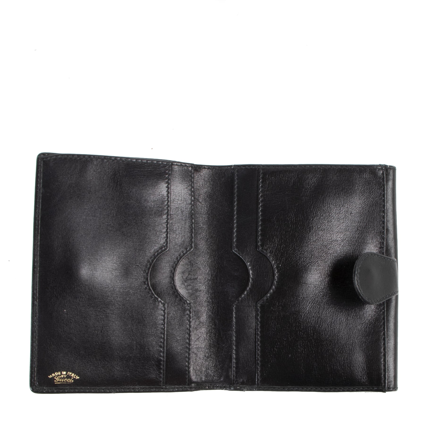 Authentic secondhand Gucci Black Leather GG Wallet designer accessories fashion luxury vintage webshop safe secure online shopping
