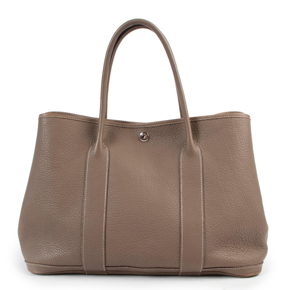 Beautiful Hermès Etoupe Garden Party 36 Shoulder Bag in good condition, Taupe hermès shoulder bag, Leather preloved hermès shoulder bag