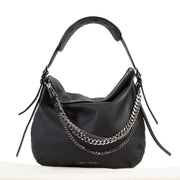 Jimmy Choo Black Biker Chain Hobo Bag
