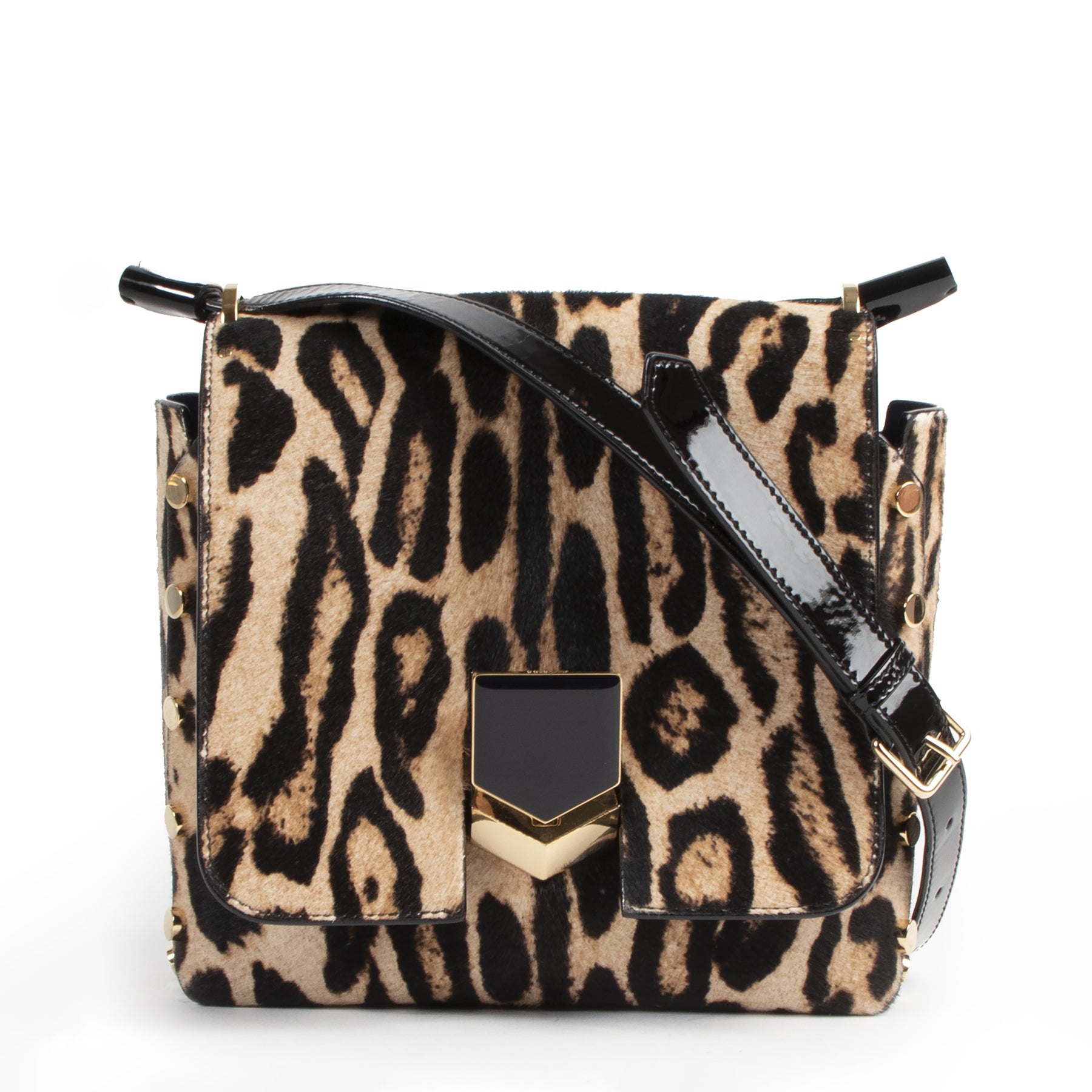 acheter en ligne pour le meilleur prix Jimmy Choo Leopard Lockett Calf Hair Bag