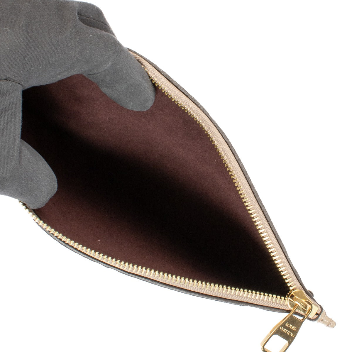 Shop 100% authentic secondhand Louis Vuitton Taupe Monogram Empreinte Neverfull Clutch on Labellov.com