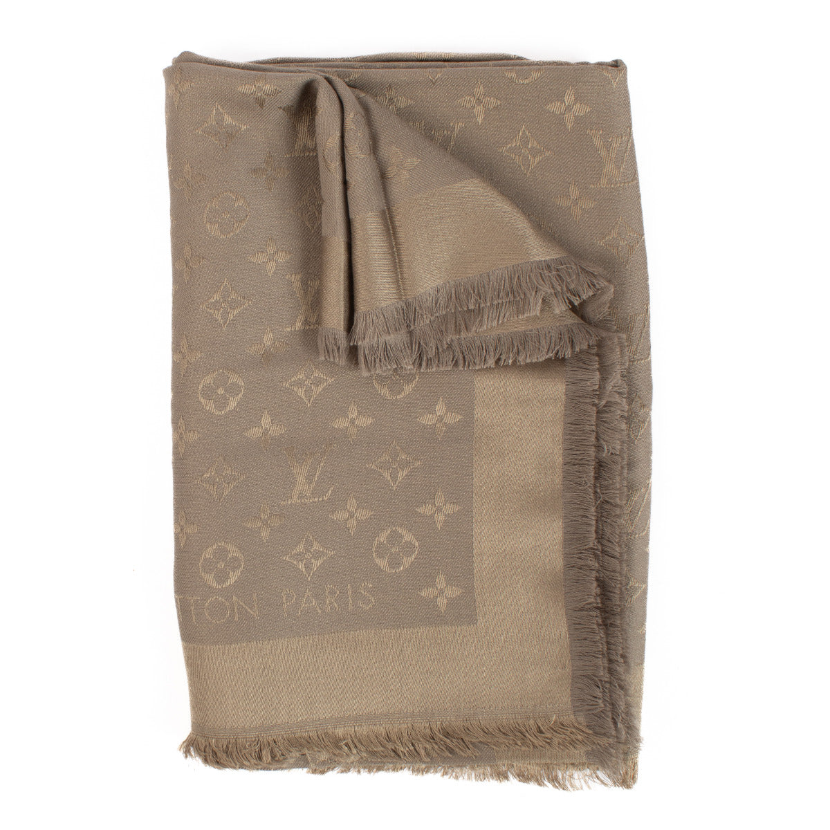 Châle classique Monogram taupe Louis Vuitton