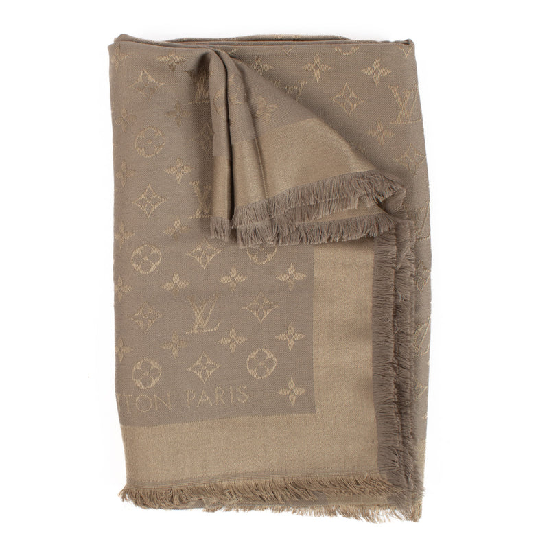Louis Vuitton Taupe Monogram Classic Shawl