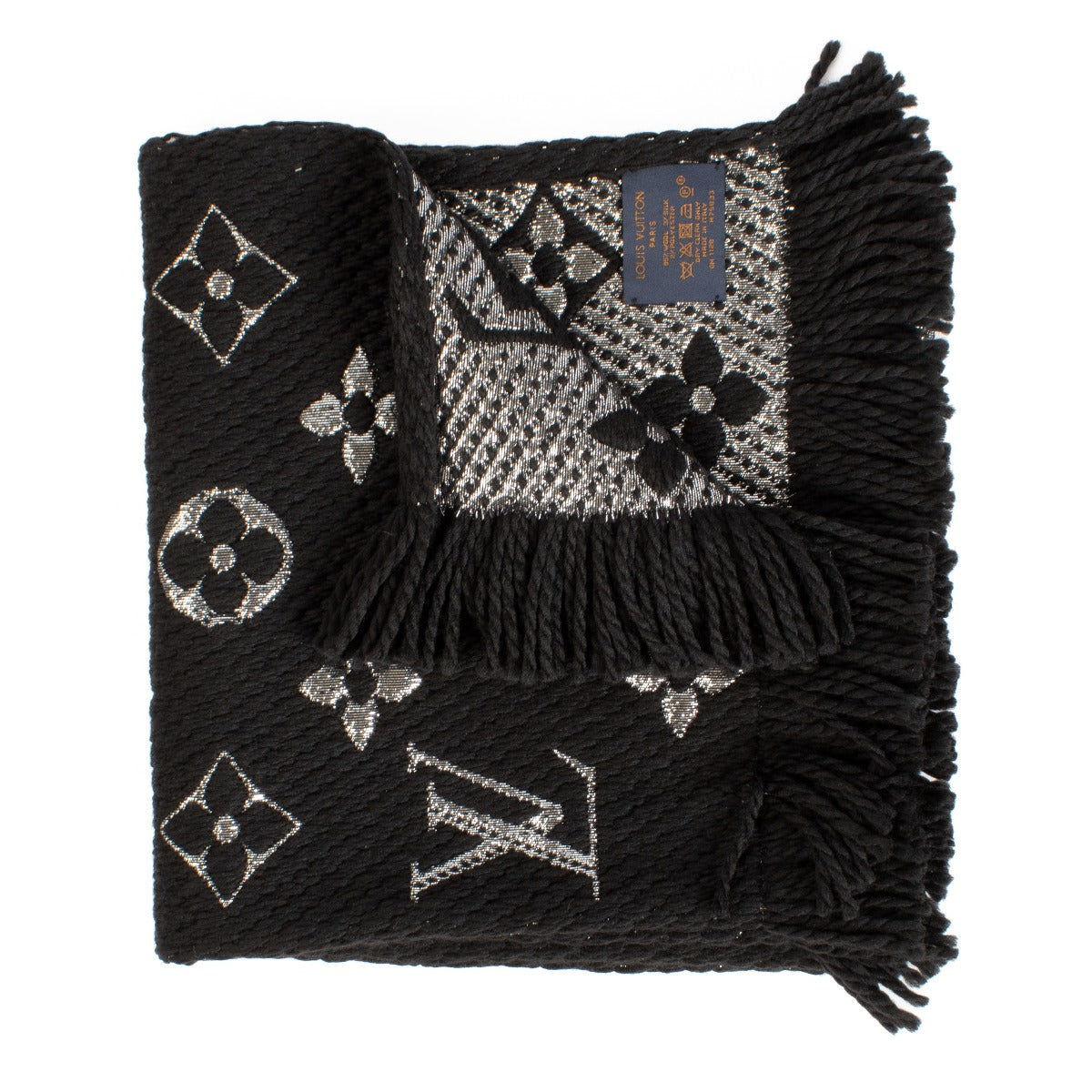 Shop 100% authentic secondhand Louis Vuitton Black Logomania Shine Scarf on Labellov.com