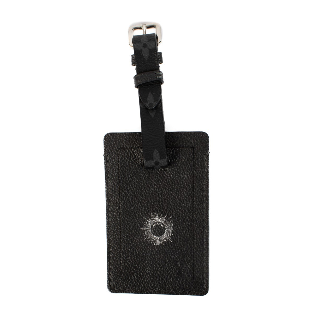 Louis Vuitton Black Leather Luggage Tag