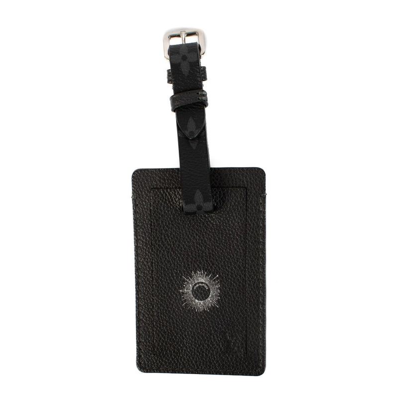 Louis Vuitton Black Leather Luggage Tag