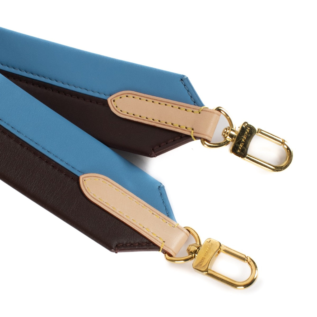 Bandoulière de sac en cuir noir/bleu Louis Vuitton