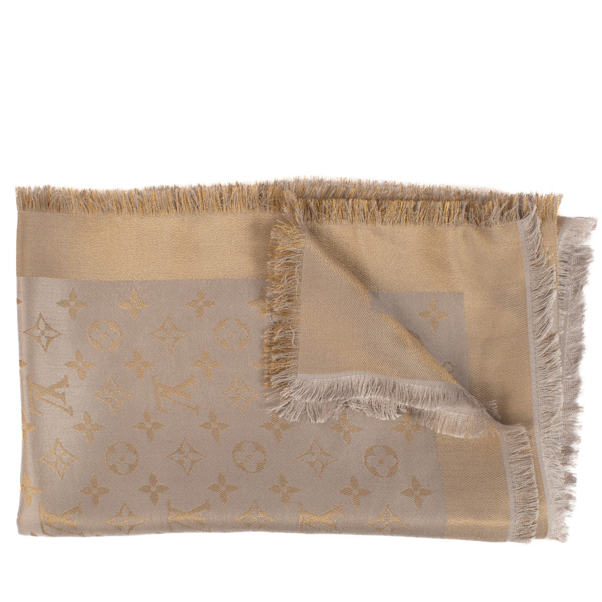 Shop 100% authentic secondhand Louis Vuitton Gold/Taupe Monogram Shine Shawl on Labellov.com