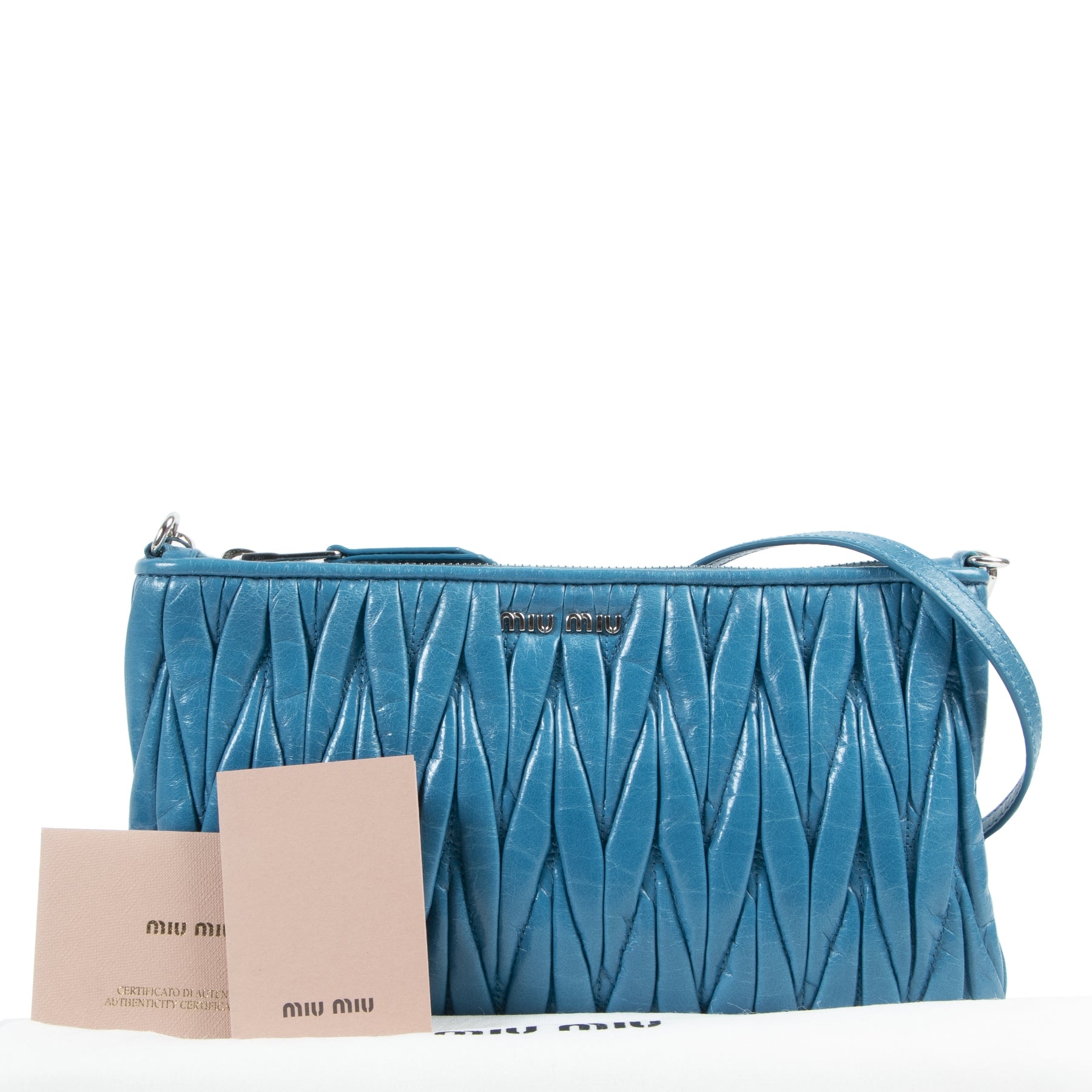 Miu Miu Turquoise Matelasse Leather Crossbody Bag – Labellov