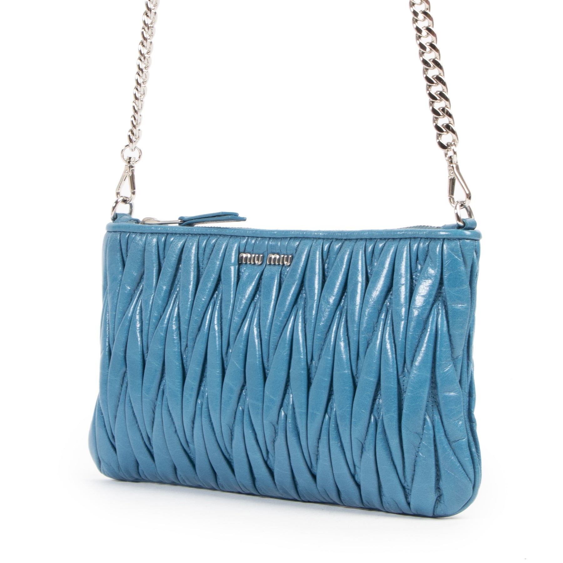 Miu Miu Turquoise Matelasse Leather Crossbody Bag – Labellov