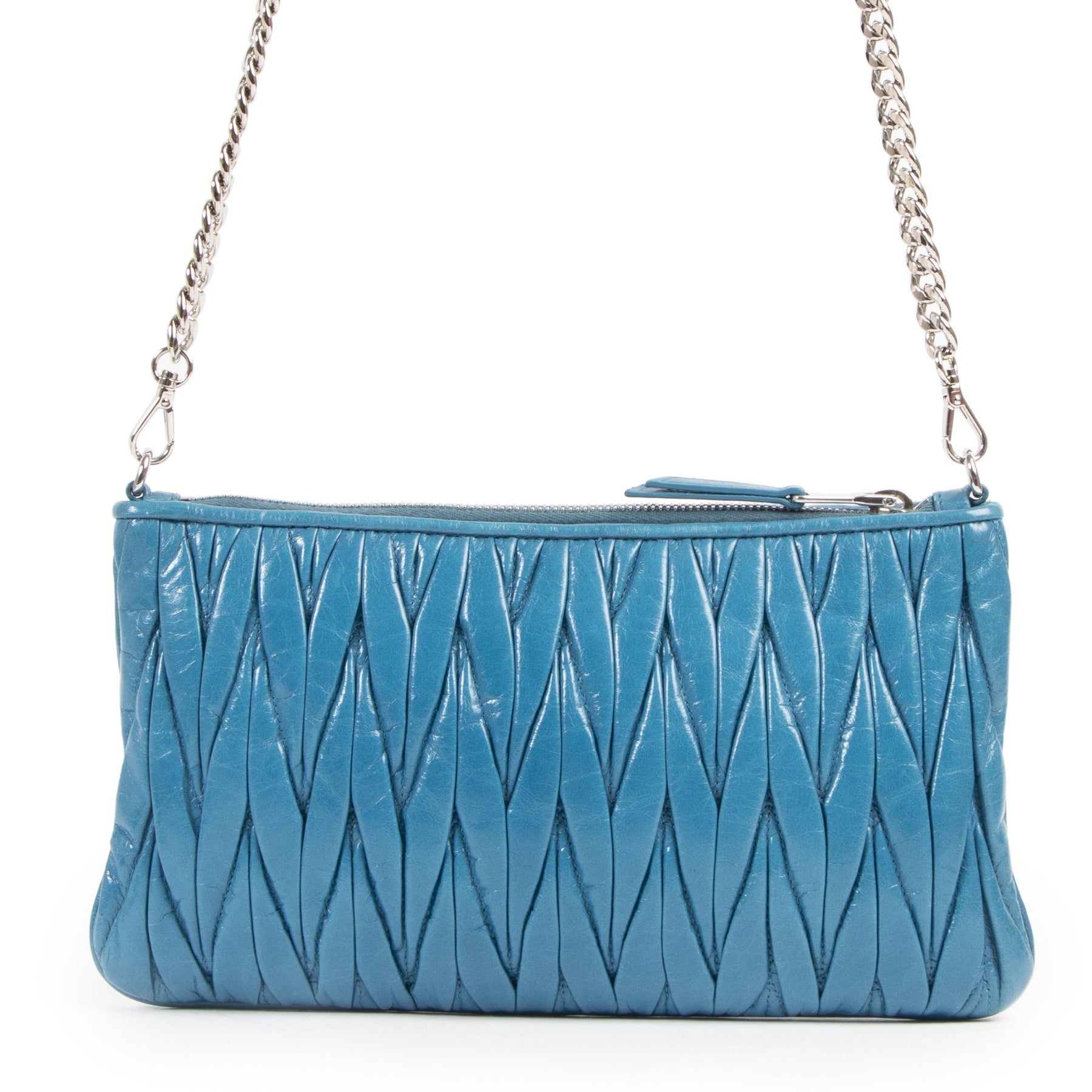Miu Miu Turquoise Matelasse Leather Crossbody Bag – Labellov