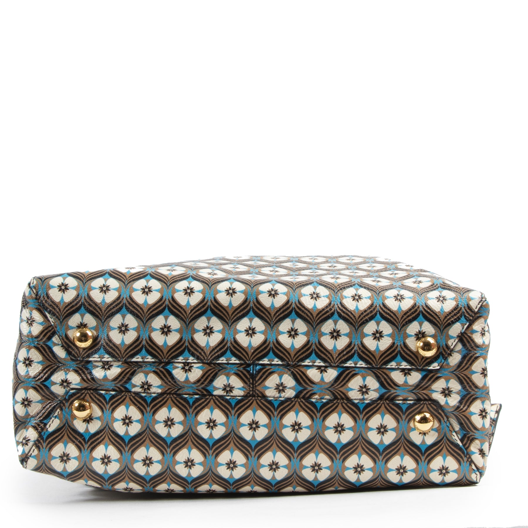 Miu Miu Blue Madras Print Cammello Tote