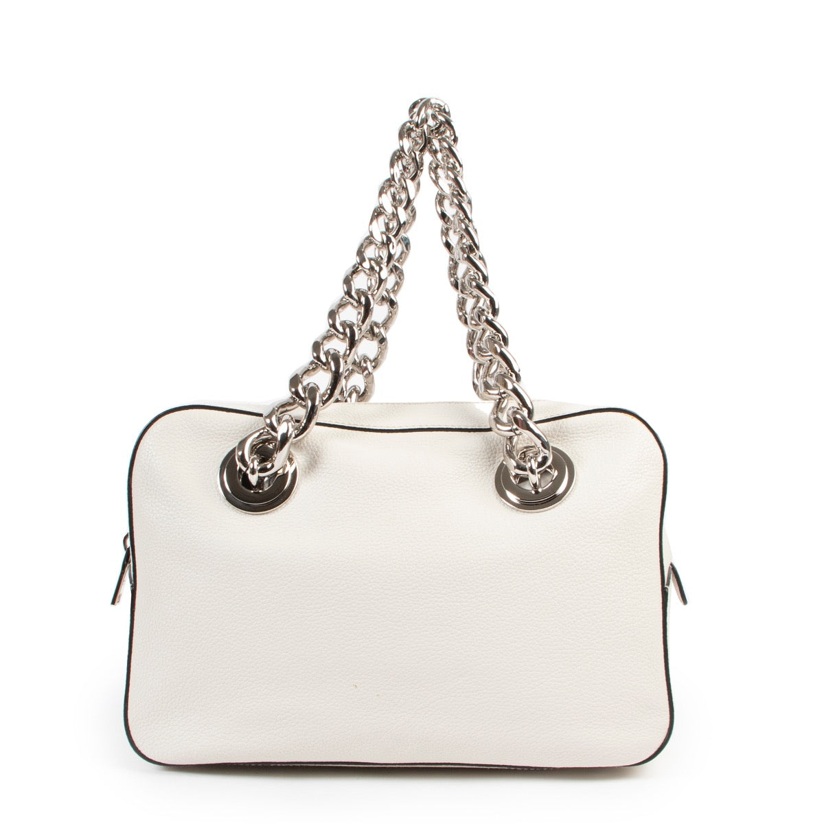 Prada White Leather Chain Top handle in good condition on Labellov vintage luxury site with good price