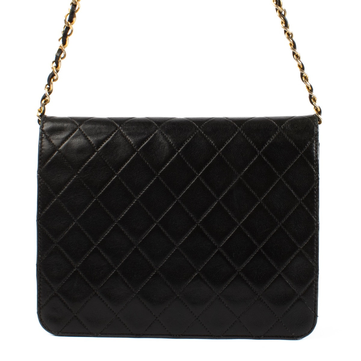 shop 100% authentic second hand Chanel Vintage Black Lambskin Chain Flap Bag on Labellov.com