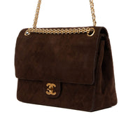 shop 100% authentic second hand Chanel Vintage Brown Suede 2.55 Chain Classic Flap Bag on Labellov.com