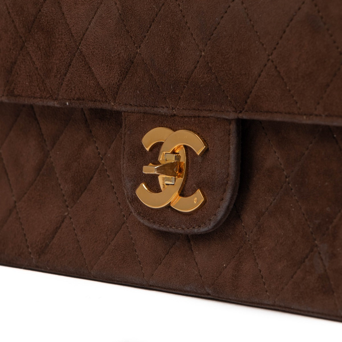 shop 100% authentic second hand Chanel Vintage Brown Suede 2.55 Chain Classic Flap Bag on Labellov.com