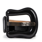 Authentic secondhand Fendi Black Patent Leather B Belt designer accessories fashion luxury vintage webshop safe secure online shopping