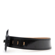 Authentieke Tweedehands Fendi Black Patent Leather B Belt juiste prijs veilig online shoppen luxe merken webshop winkelen Antwerpen België mode fashion