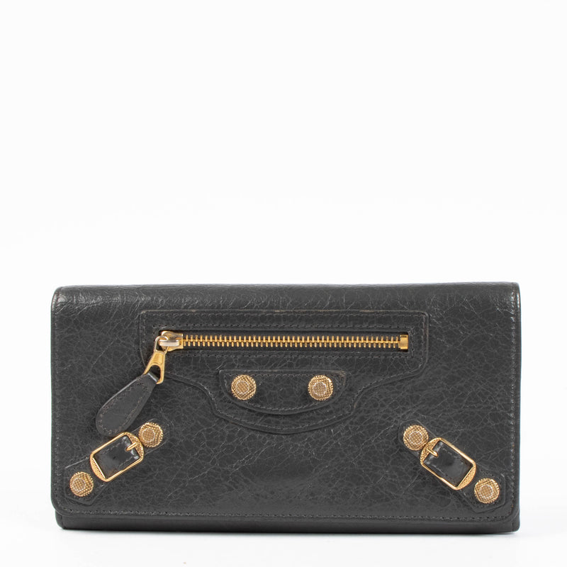 Balenciaga Grey City Continental Wallet