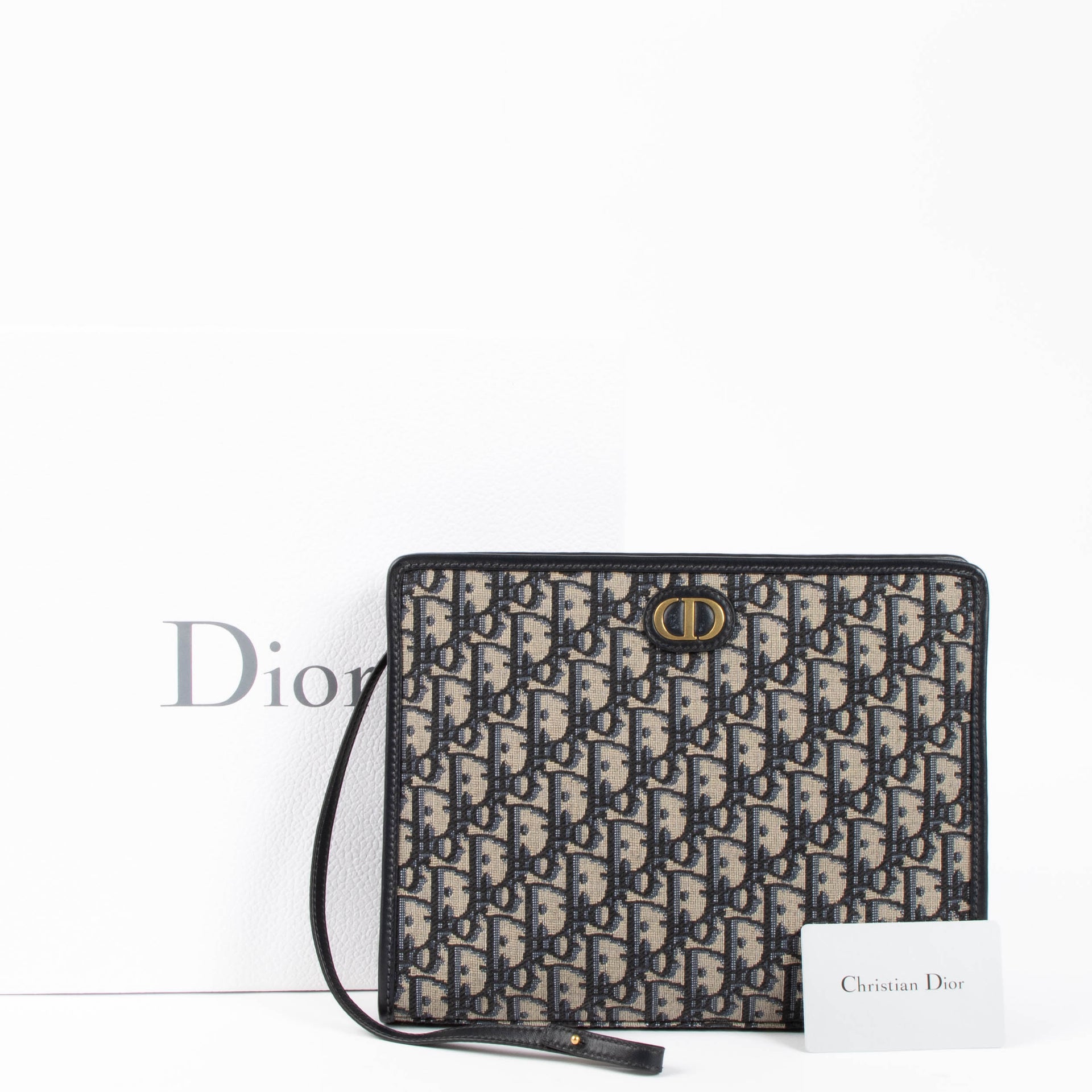 Christian Dior Blue Oblique 30 Montaigne Dea Clutch