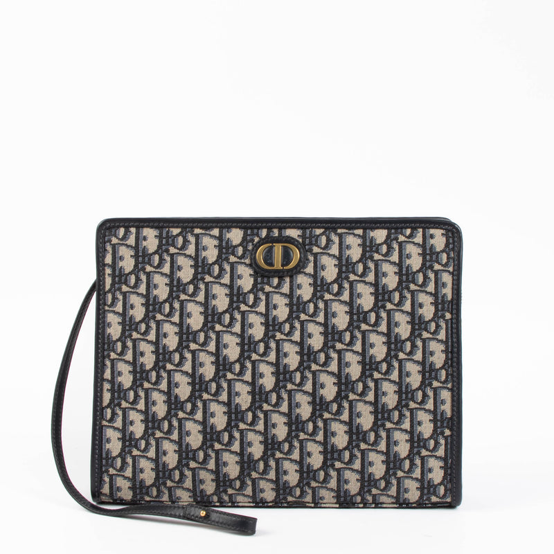 Christian Dior Blue Oblique 30 Montaigne Dea Clutch