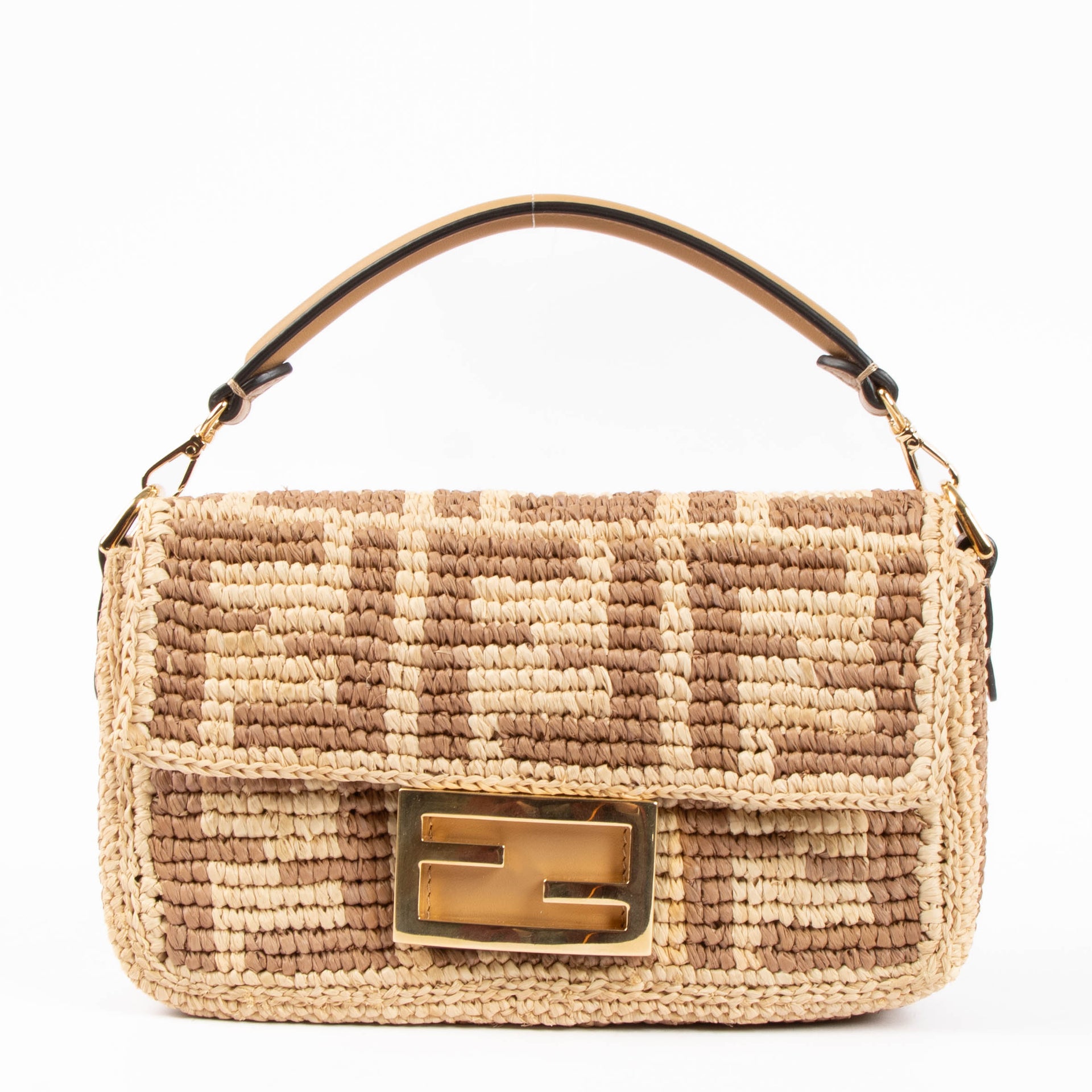 Fendi Raffia Mini Baguette Bag