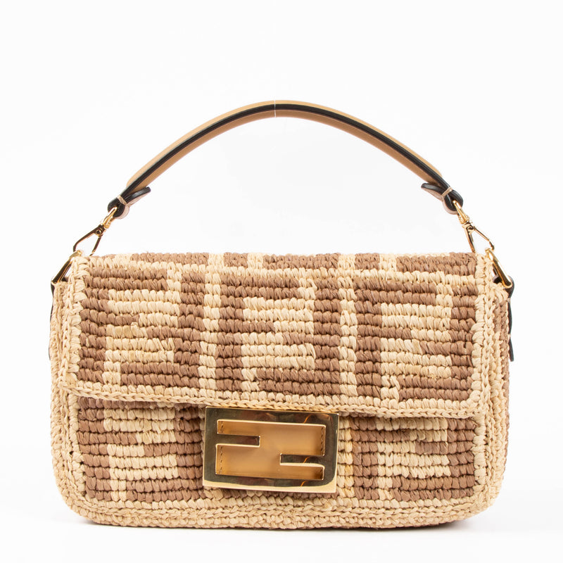 Fendi Raffia Mini Baguette Bag