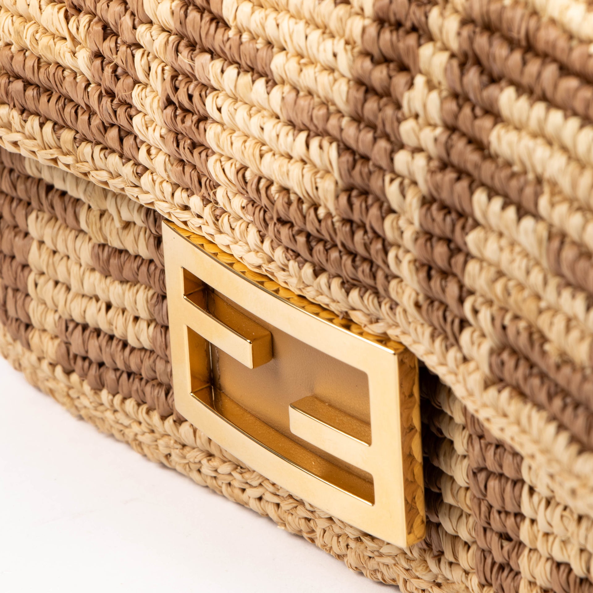 Fendi Raffia Mini Baguette Bag