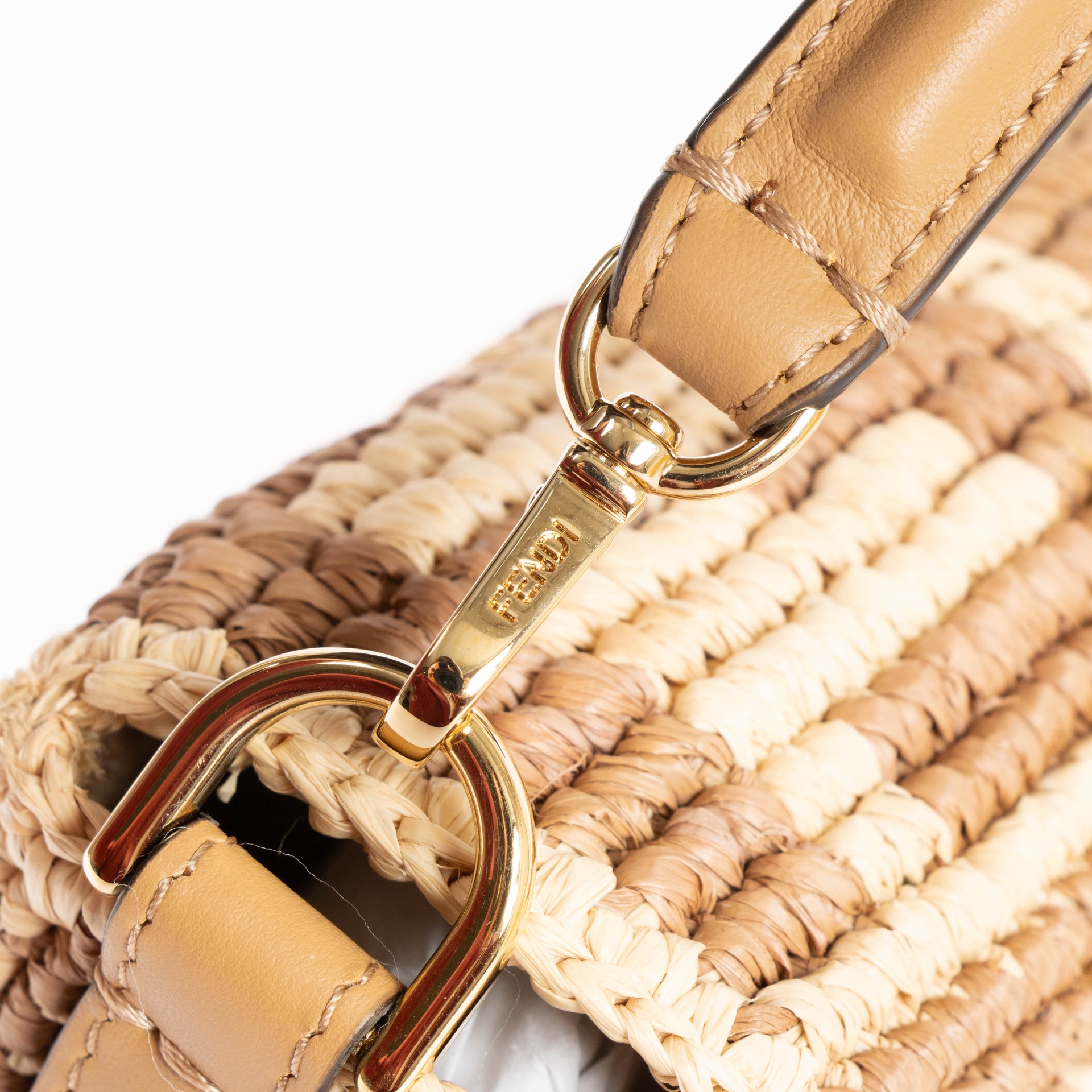Fendi Raffia Mini Baguette Bag