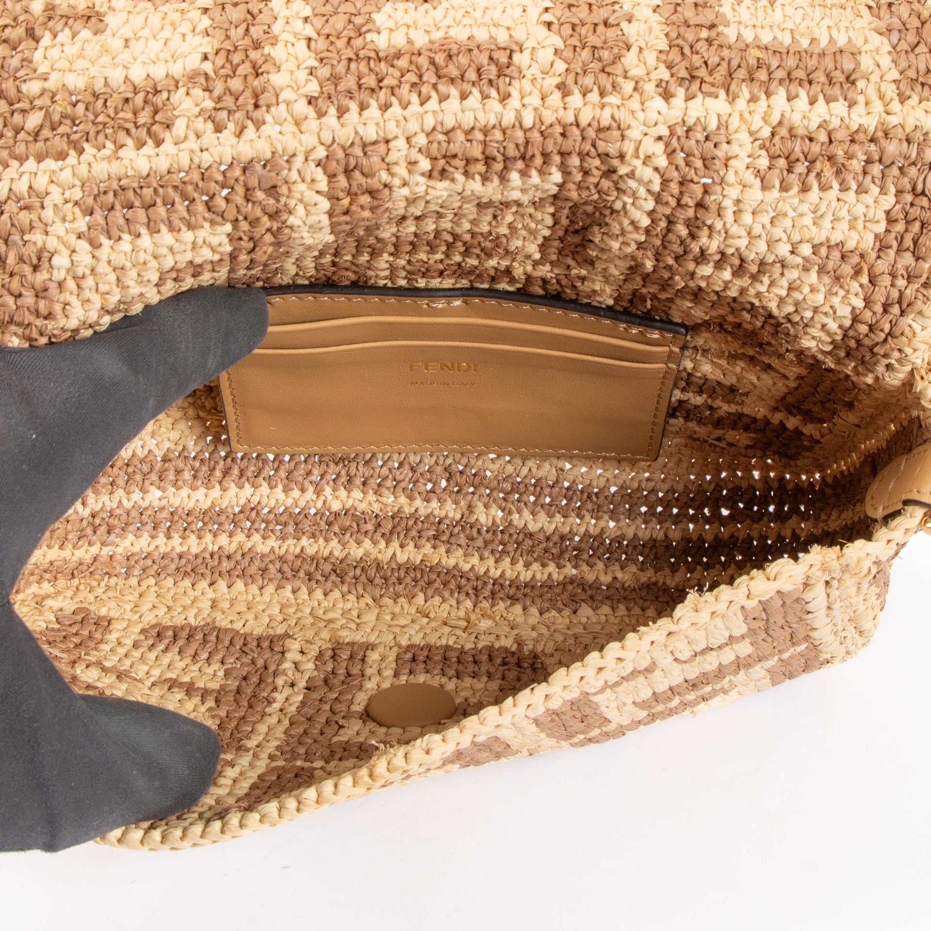 Fendi Raffia Mini Baguette Bag