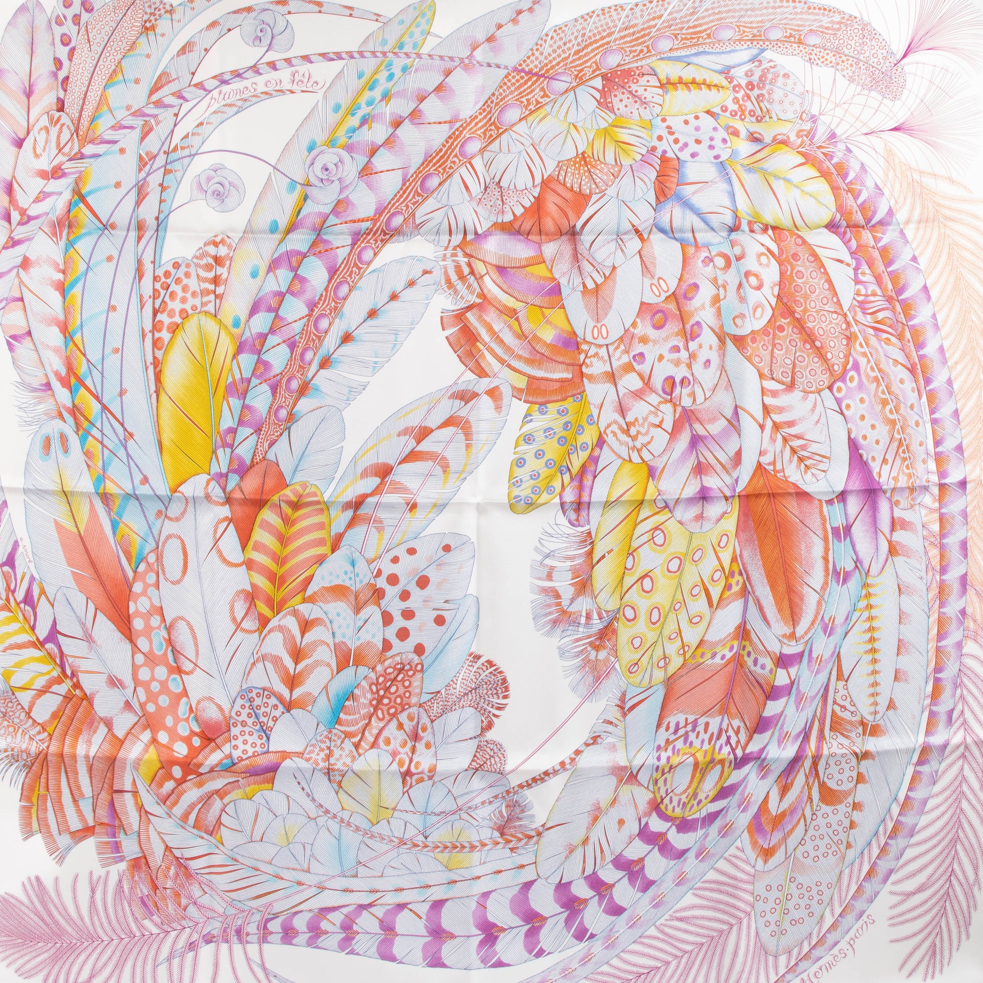 Hermes Plumes en Fête Silk 90 Scarf