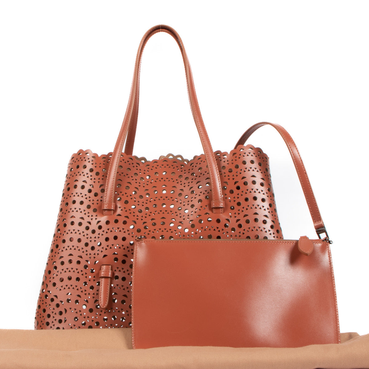 Alaïa Caramel Le Mina 32 Vienne Wave Tote Bag