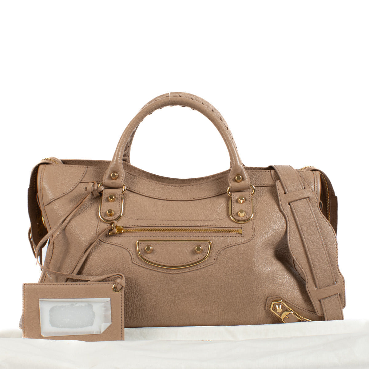Balenciaga Gold Metallic Edge Rose Des Sables City Bag aan de beste prijs bij Labellov tweedehands luxe in Antwerpen en Knokke