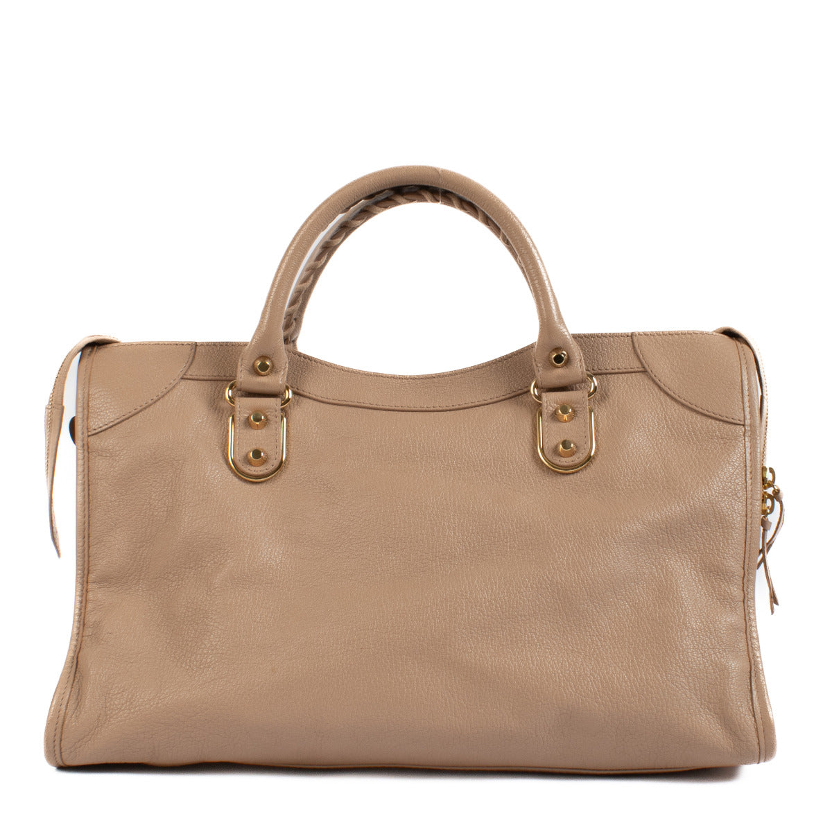 Balenciaga Gold Metallic Edge Rose Des Sables City Bag