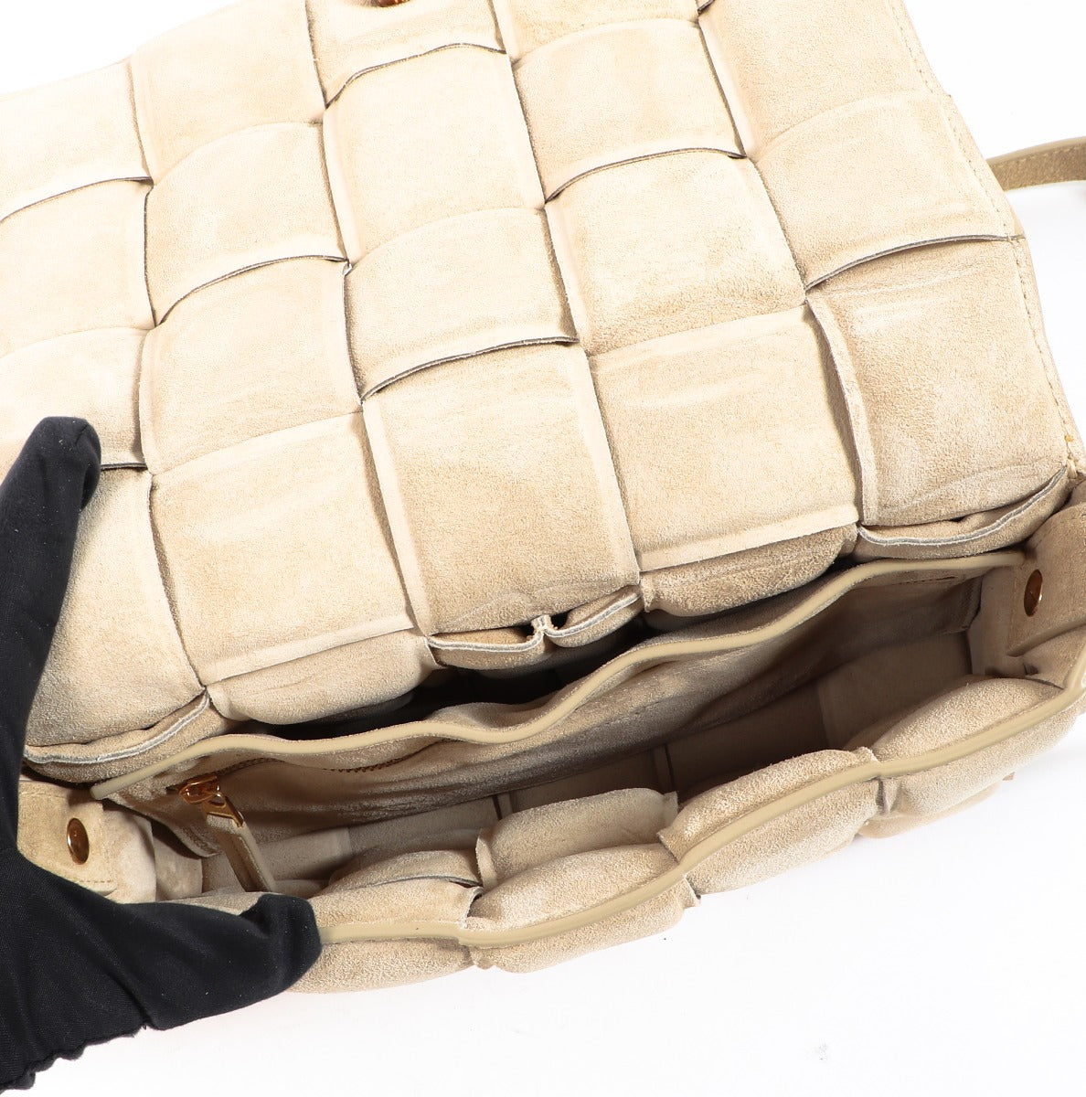 Bottega Veneta Porridge Padded Cassette Suede Bag