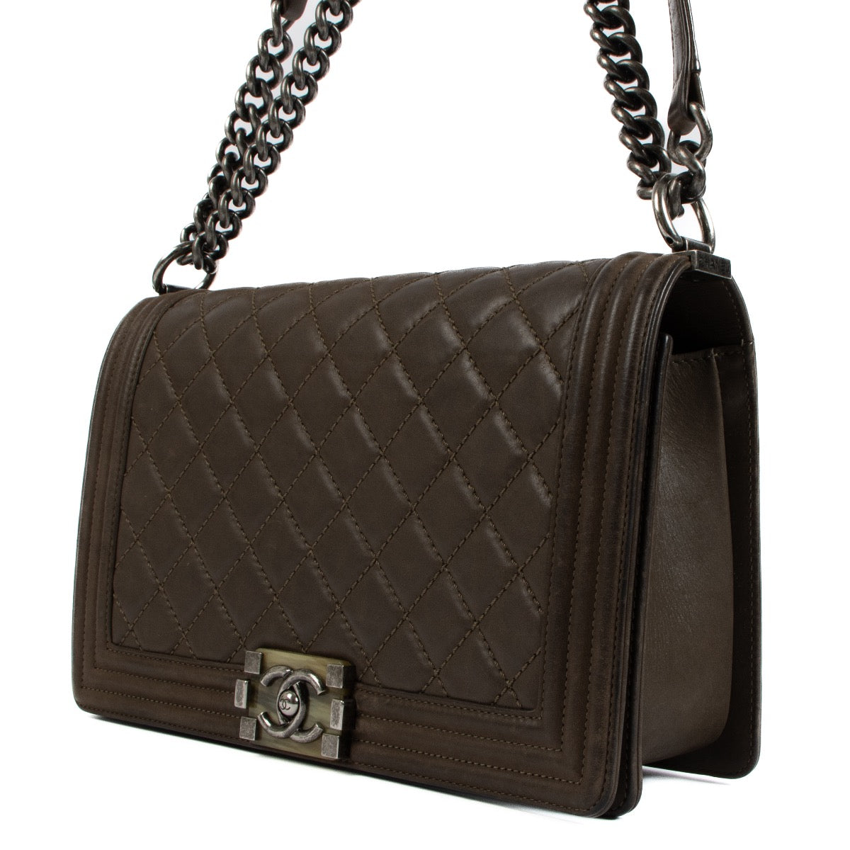 shop 100% authentic second hand Chanel Brown Large Boy Bag on Labellov.com