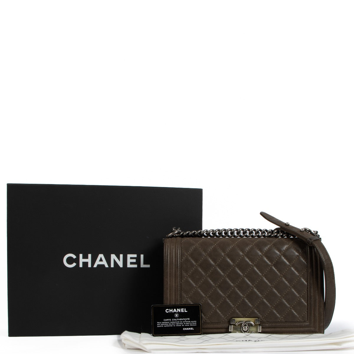shop 100% authentic second hand Chanel Brown Large Boy Bag on Labellov.com