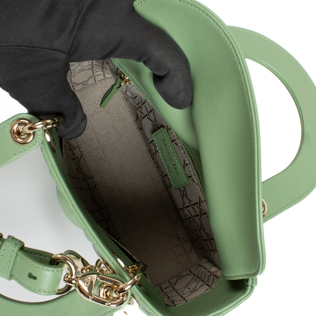 Shop 100% authentic secondhand Christian Dior Green Small Lady Dior ABC on Labellov.com