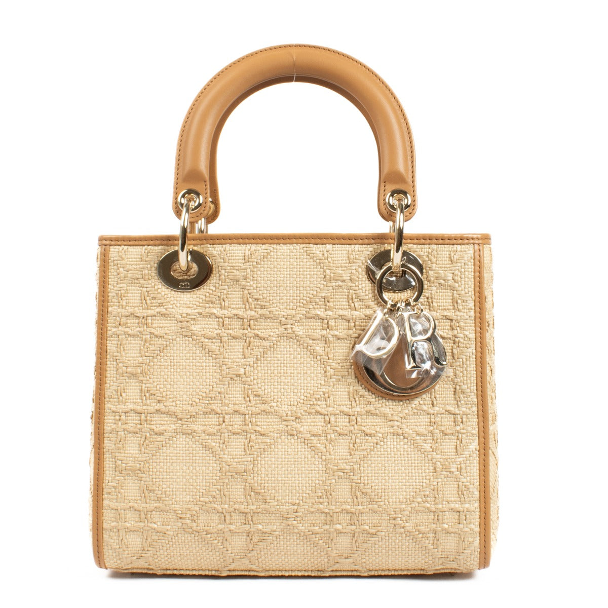 Shop 100% authentic secondhand Christian Dior Natural Medium Lady Dior Cannage Raffia Bag on Labellov.com