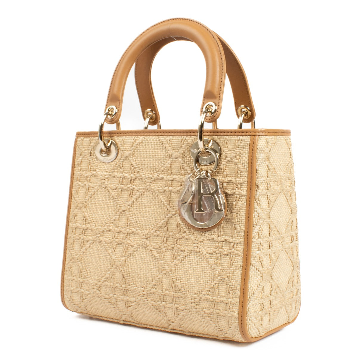 Shop 100% authentic secondhand Christian Dior Natural Medium Lady Dior Cannage Raffia Bag on Labellov.com