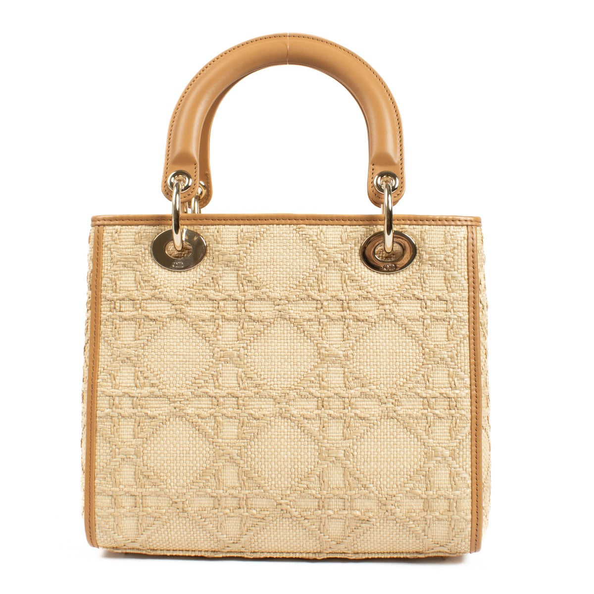 Shop 100% authentic secondhand Christian Dior Natural Medium Lady Dior Cannage Raffia Bag on Labellov.com