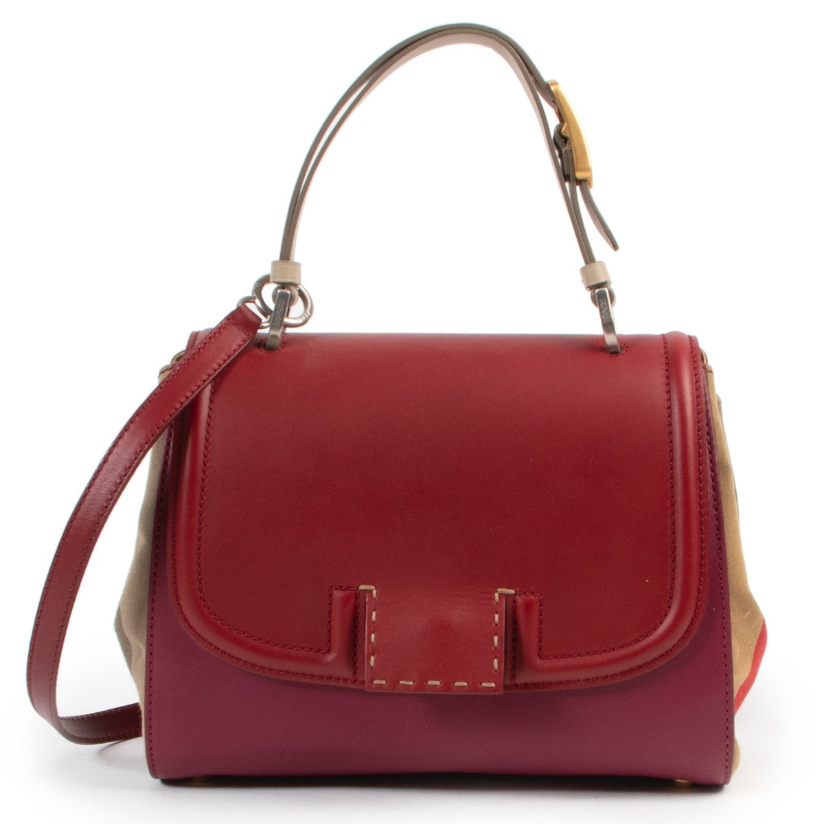 Shop safe online authentic second hand Fendi Red Silvana Crossbody Bag in very good condition.