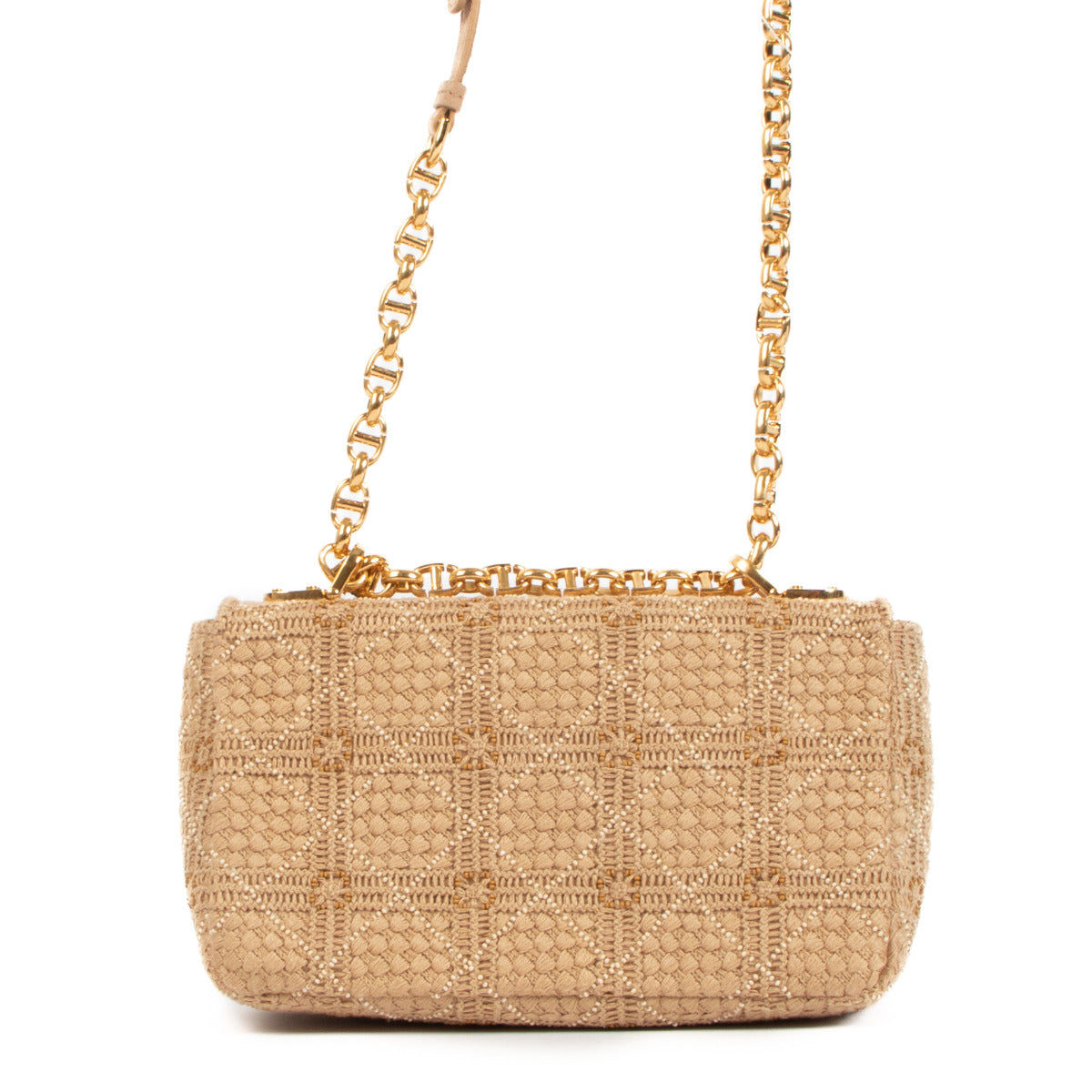 Sac bandoulière Dior Small Caro en coton naturel brodé Cannage