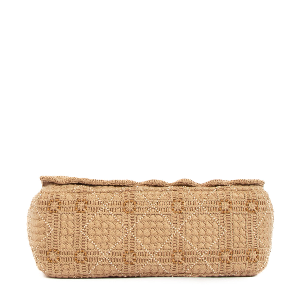 Sac bandoulière Dior Small Caro en coton naturel brodé Cannage